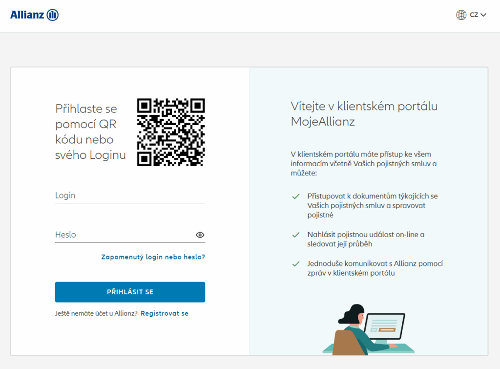 Všechny potřebné dokumenty, výpisy a oznámení lze nalézt v portálu MojeAllianz.
