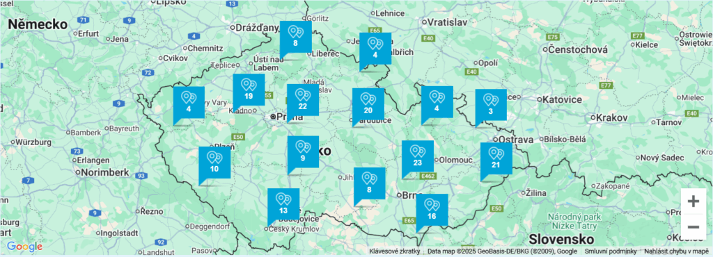 Nejbližší pobočku či poradce lze vyhledat v online mapě na webu pojišťovny.