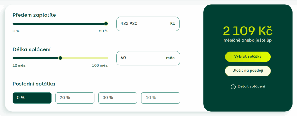 Měsíční splátku si lze jednoduše a rychle spočítat na webu direct-auto.cz.
